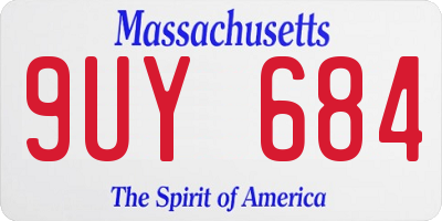 MA license plate 9UY684