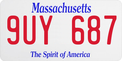MA license plate 9UY687