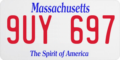 MA license plate 9UY697