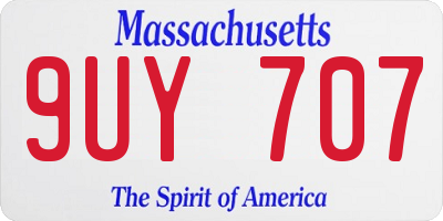 MA license plate 9UY707