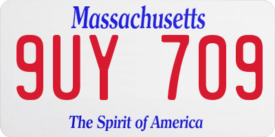 MA license plate 9UY709