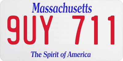 MA license plate 9UY711