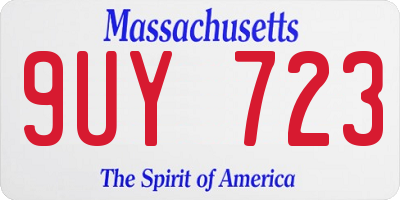MA license plate 9UY723