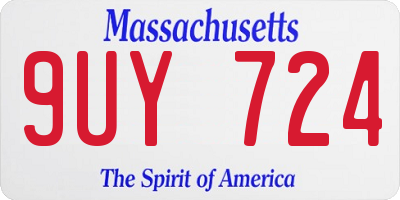 MA license plate 9UY724