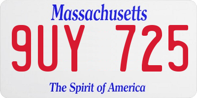 MA license plate 9UY725