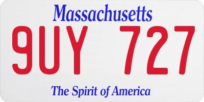 MA license plate 9UY727