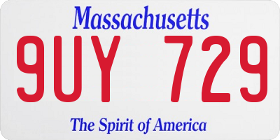 MA license plate 9UY729