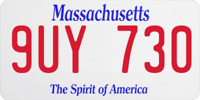 MA license plate 9UY730