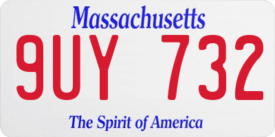 MA license plate 9UY732