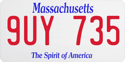 MA license plate 9UY735