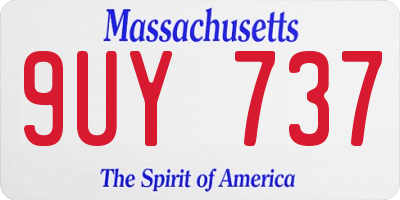 MA license plate 9UY737