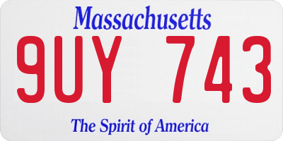 MA license plate 9UY743
