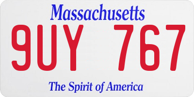 MA license plate 9UY767
