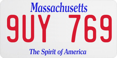 MA license plate 9UY769