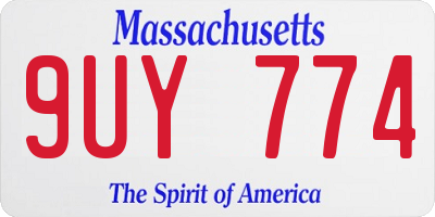 MA license plate 9UY774