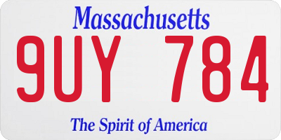 MA license plate 9UY784