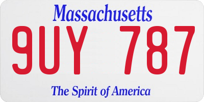 MA license plate 9UY787