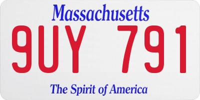 MA license plate 9UY791