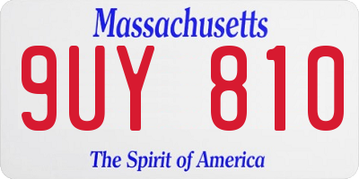 MA license plate 9UY810