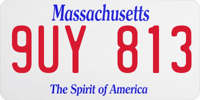 MA license plate 9UY813