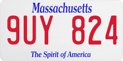 MA license plate 9UY824