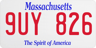 MA license plate 9UY826