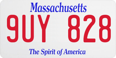 MA license plate 9UY828