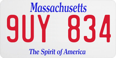 MA license plate 9UY834