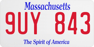 MA license plate 9UY843