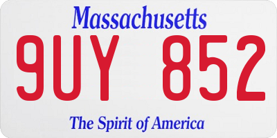 MA license plate 9UY852