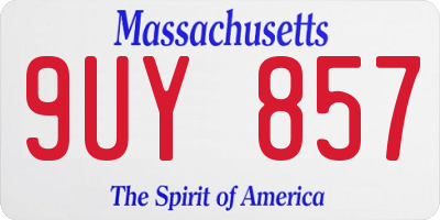 MA license plate 9UY857