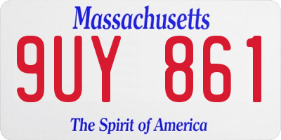 MA license plate 9UY861