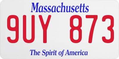MA license plate 9UY873
