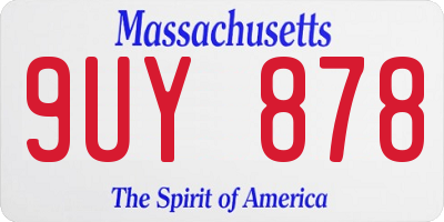 MA license plate 9UY878