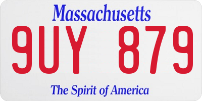 MA license plate 9UY879