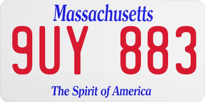 MA license plate 9UY883
