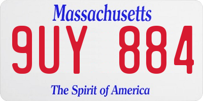 MA license plate 9UY884