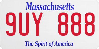 MA license plate 9UY888