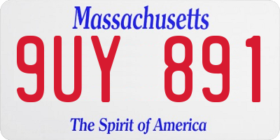 MA license plate 9UY891