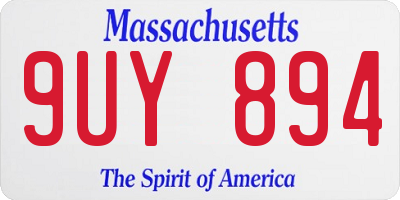 MA license plate 9UY894