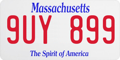 MA license plate 9UY899