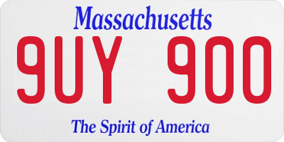 MA license plate 9UY900