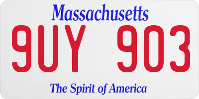 MA license plate 9UY903