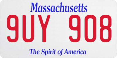 MA license plate 9UY908
