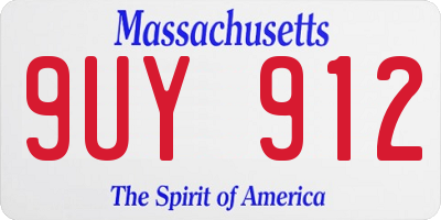 MA license plate 9UY912