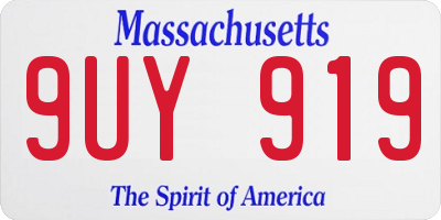 MA license plate 9UY919