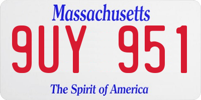 MA license plate 9UY951