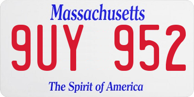 MA license plate 9UY952