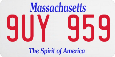 MA license plate 9UY959