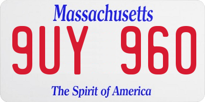 MA license plate 9UY960